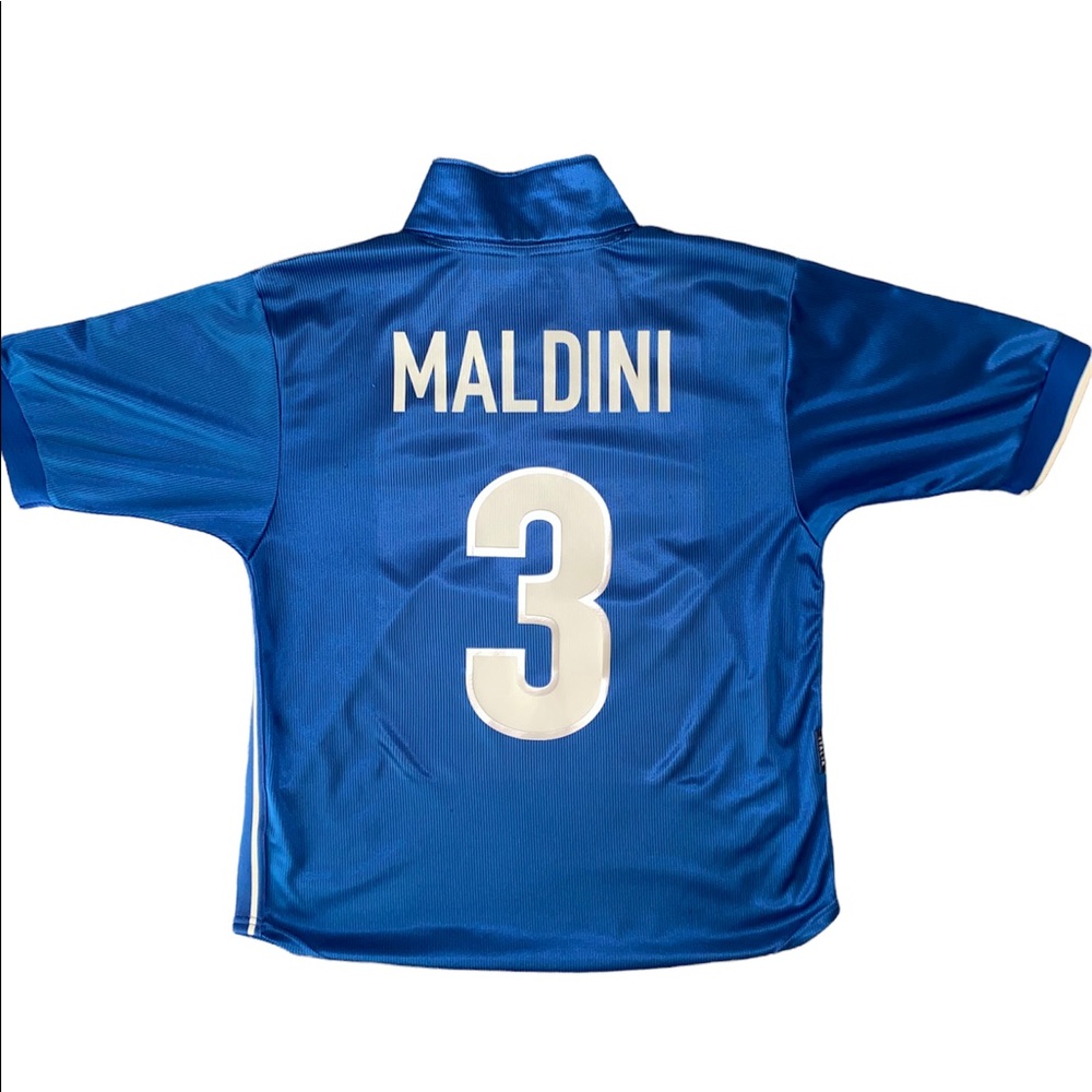 [SOLD] France 1998 World Cup - Italy Nike Home Football Jersey - #3 Maldini - Picture 2 of 6